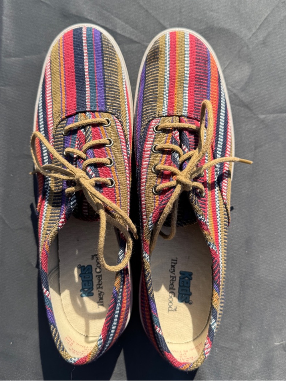Keds Multicolor Striped Canvas Low-Top Sneakers. Women’s size 7